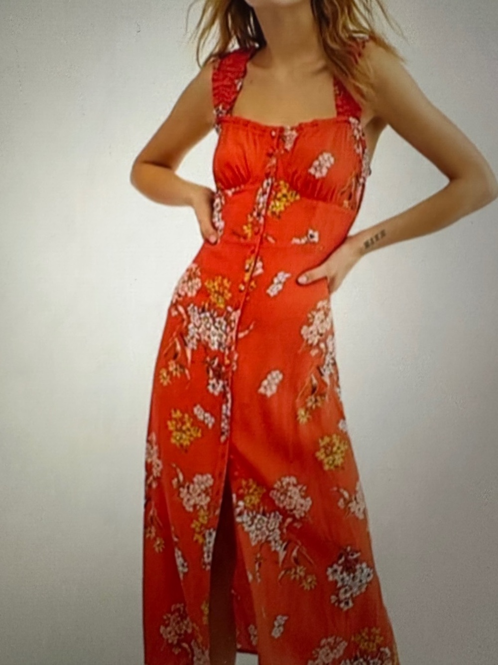 FREE PEOPLE SCORPIO RISING MIDI FLORAL DRESS